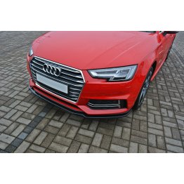 Накладка сплиттер на передний бампер на Audi A4 B9 S-Line